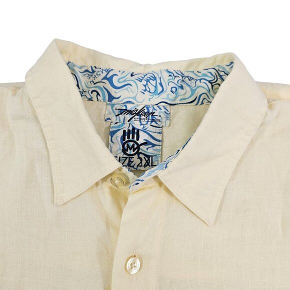 Miskeen Originals Men’s Jeweled & Embroidered Linen Short Sleeve Shirt - Size 2X - Picture 4 of 16